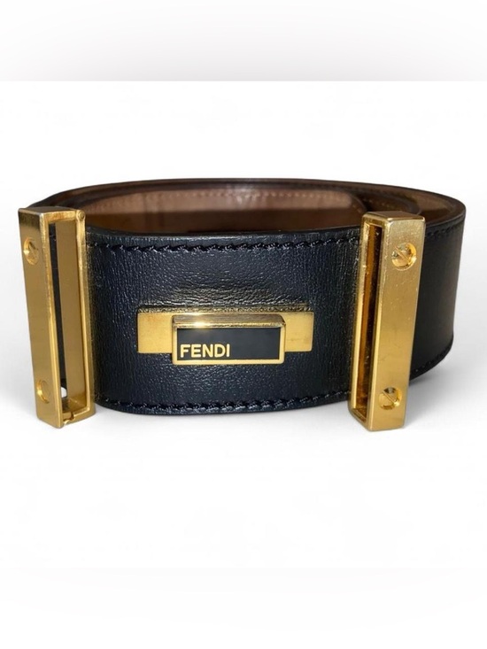 Fendi Accessories - Fendi Vintage Leather Gold Logo Belt